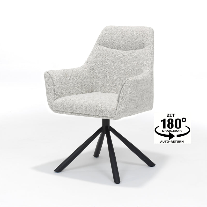 Eetkamerstoel Boston | Armleuning | Stof Oasis Natural