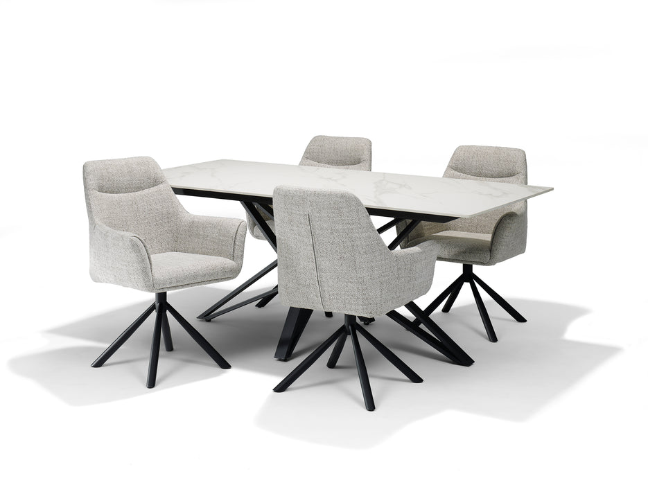 Eetkamerstoel Boston | Armleuning | Stof Oasis Bisque