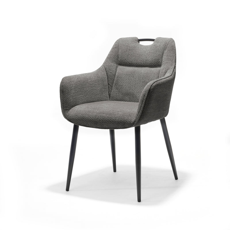 Eetkamerstoel Adele | Armleuning | Stof Retro Bliss | 93 Antraciet