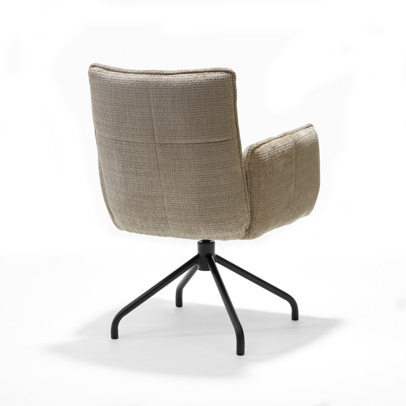 Nova | STOF CREMONA | armstoel #14 Beige 360 Draaibaar frame zwart P14