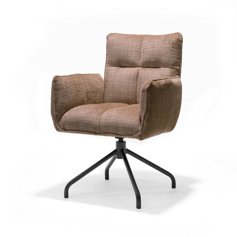 Nova | STOF CREMONA | armstoel #18 Taupe 360 Draaibaar frame zwart P14