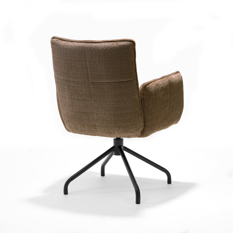 Nova | STOF CREMONA | armstoel #18 Taupe 360 Draaibaar frame zwart P14