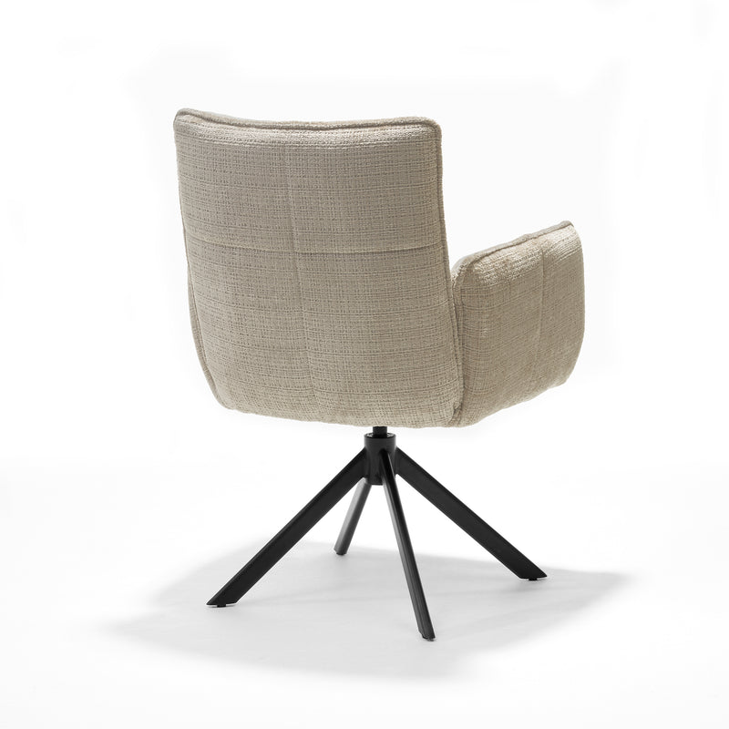 Nova | STOF CREMONA | armstoel #02 Ecru 360 Draaibaar frame zwart A360