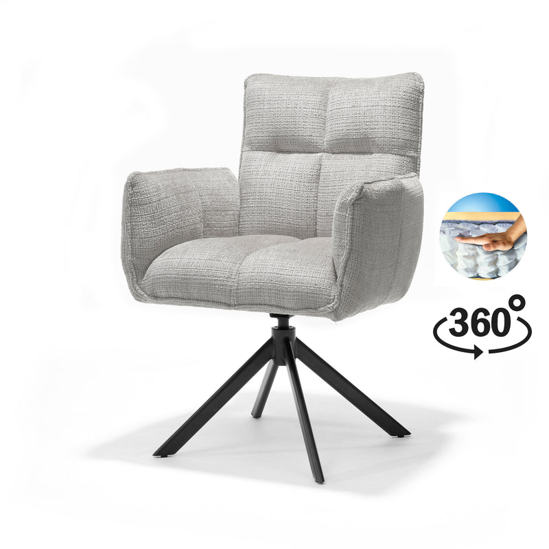 Nova | STOF CREMONA | armstoel #04 Natural 360 Draaibaar frame zwart A360