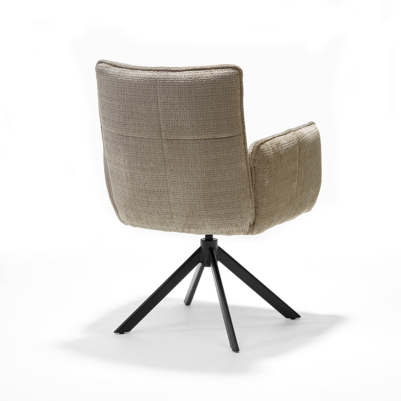 Nova | STOF CREMONA | armstoel #14 Beige 360 Draaibaar frame zwart A360
