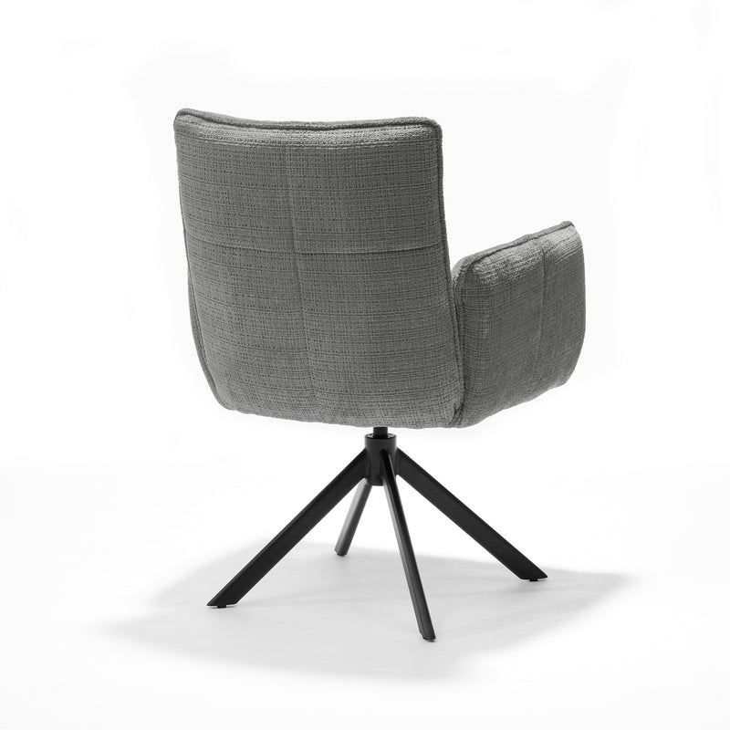 Nova Armstoel | STOF CREMONA | #85 Licht Grijs 360 Draaibaar frame zwart A360