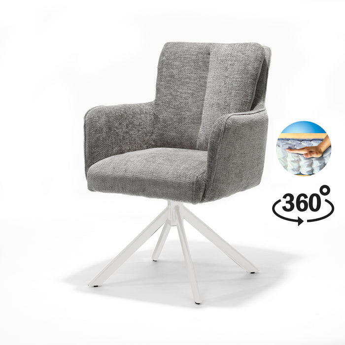 Eetkamerstoel Alex | Lichtgrijs | Beige frame