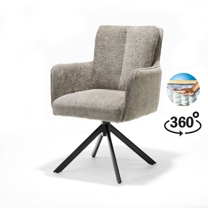 Eetkamerstoel Alex | Ecru | Zwart frame