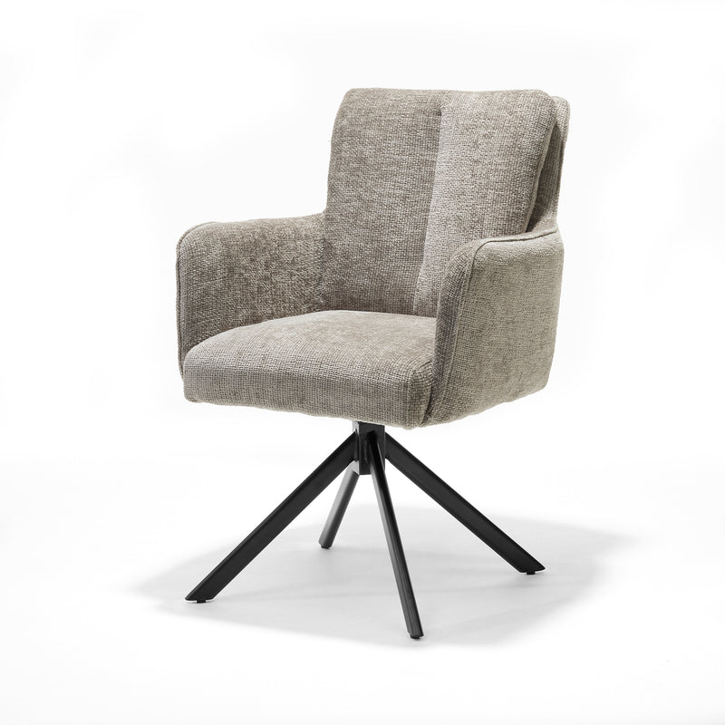 Eetkamerstoel Alex | Ecru | Zwart frame