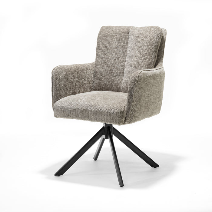 Eetkamerstoel Alex | Ecru | Zwart frame