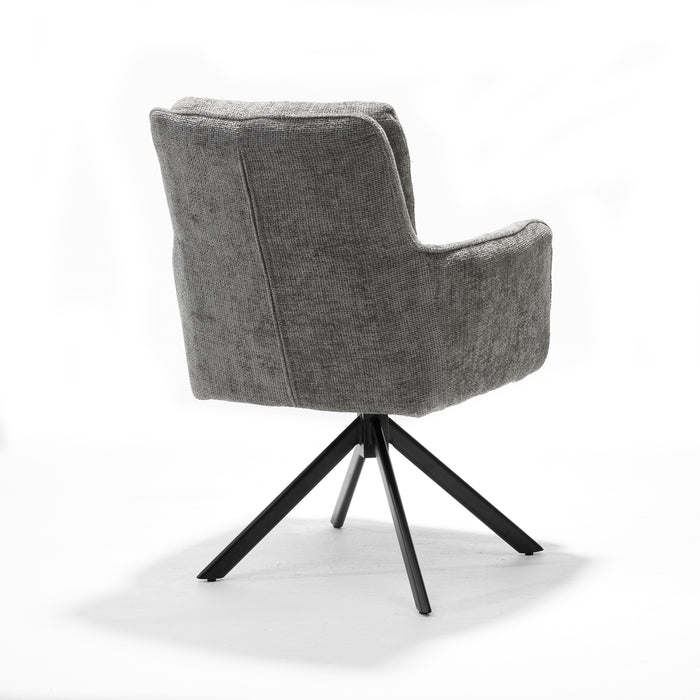 Eetkamerstoel Alex | Lichtgrijs | Zwart frame