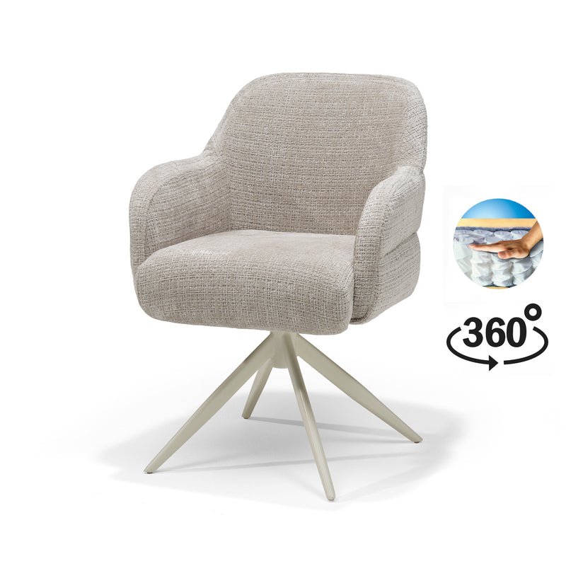 Austin | STOF CREMONA | armstoel #04 Natural 360 Draaibaar frame Beige P03