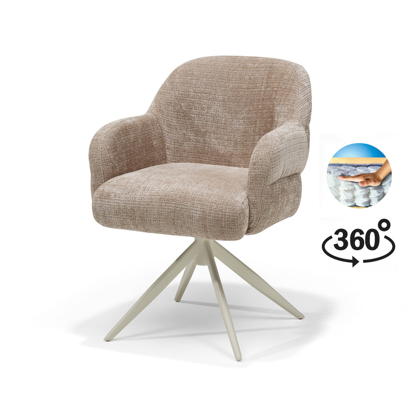 Austin | STOF CREMONA | armstoel #14 Beige 360 Draaibaar frame Beige P03