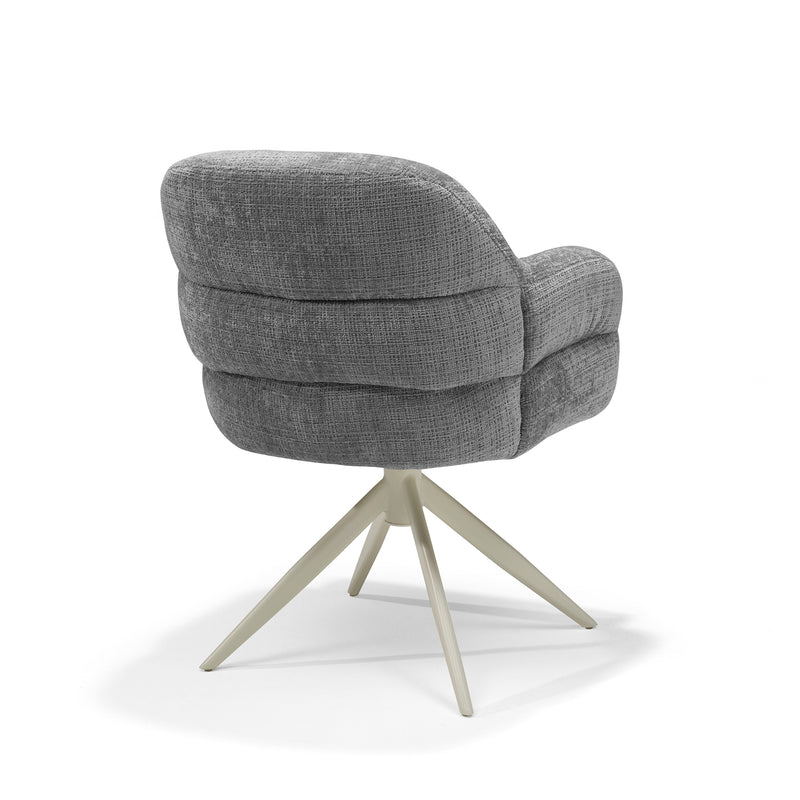 Austin | STOF CREMONA | armstoel #93 Donker Grijs 360 Draaibaar frame Beige P03