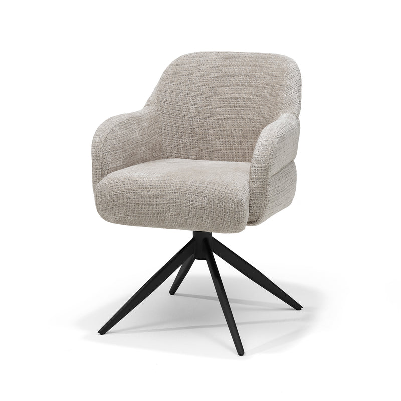 Austin | STOF CREMONA | armstoel #04 Natural 360 Draaibaar frame Zwart P03