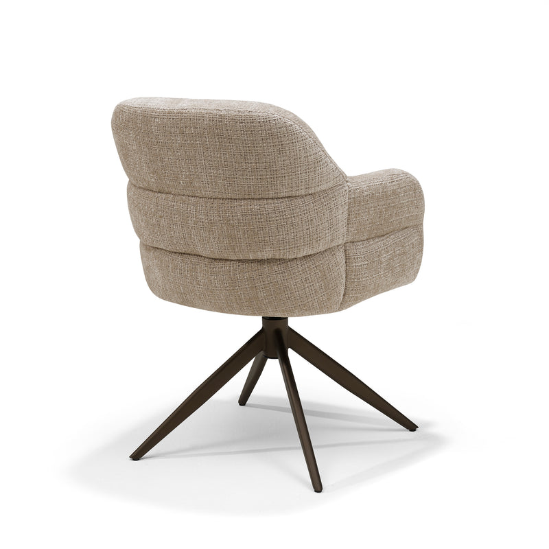 Austin | STOF CREMONA | armstoel #14 Beige 360 Draaibaar frame Anodic Brown P03