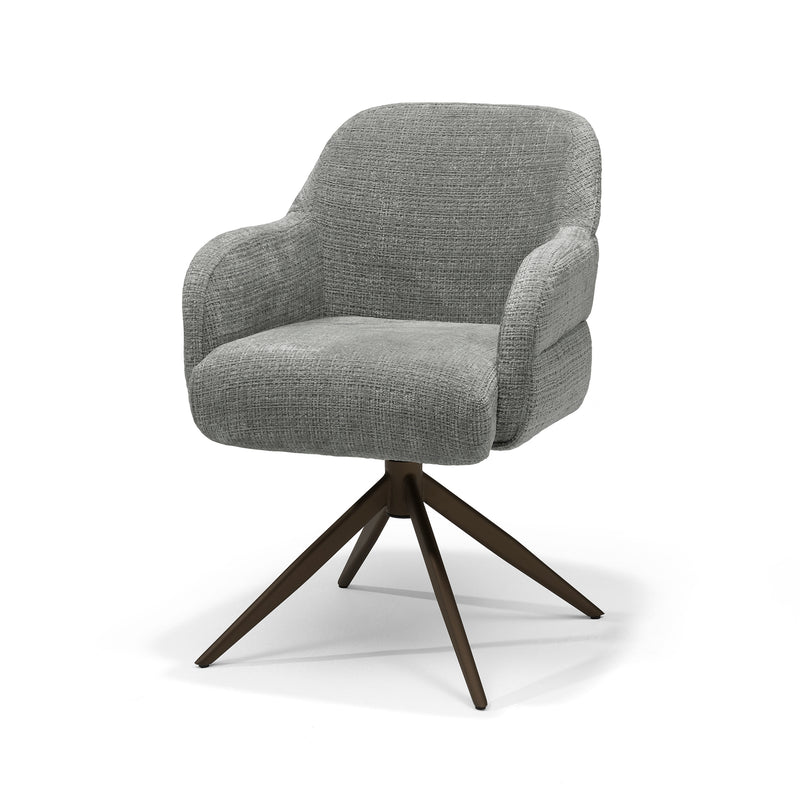 Austin | STOF CREMONA | armstoel #93 Donker Grijs 360 Draaibaar frame Anodic Brown P03