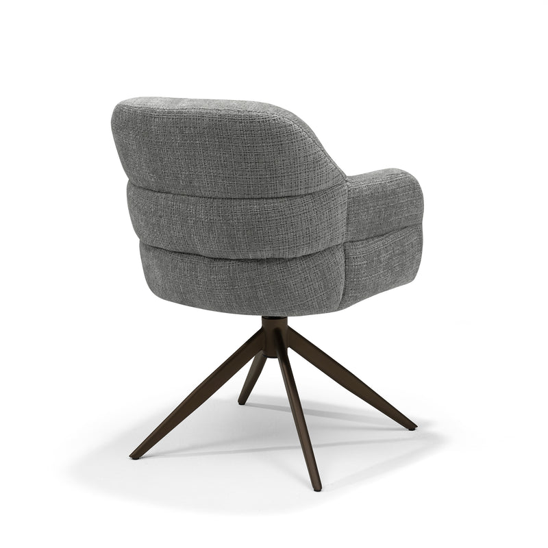 Austin | STOF CREMONA | armstoel #93 Donker Grijs 360 Draaibaar frame Anodic Brown P03