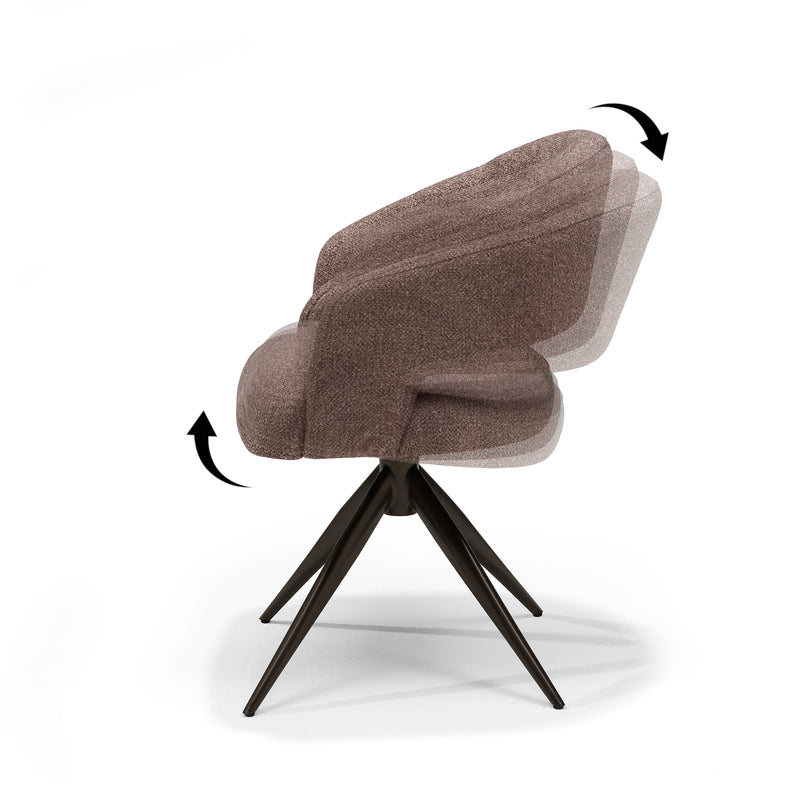 Swing | STOF LEO | armstoel Beige Relax functie frame Anodic Brown
