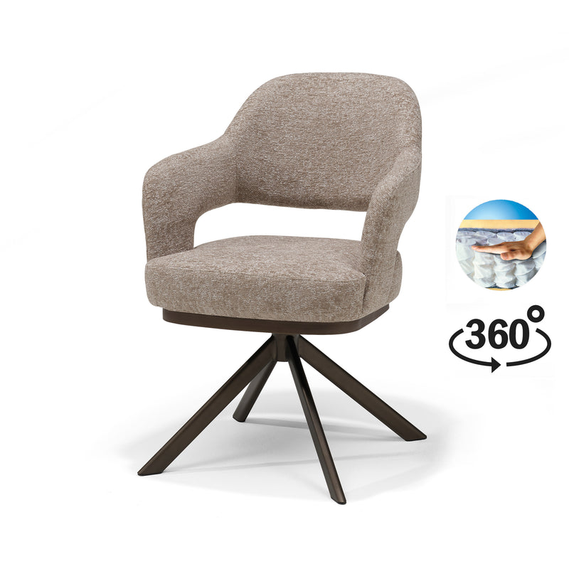 Colorado | STOF BEAR | armstoel #19 Sand 360 Draaibaar frame Anodic Brown