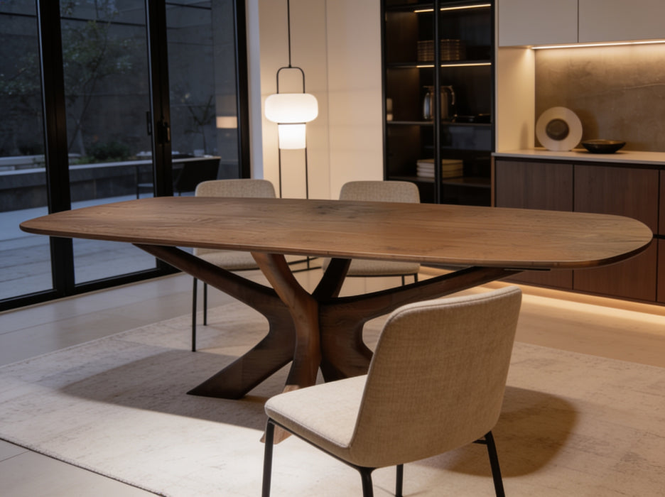 Eettafel Montreaux | Hardhout | Deens ovaal | Ypsilonpoot