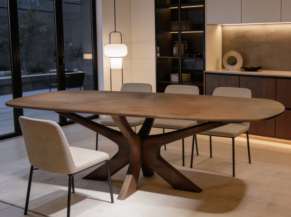 Eettafel Montreaux | Hardhout | Deens ovaal | Ypsilonpoot