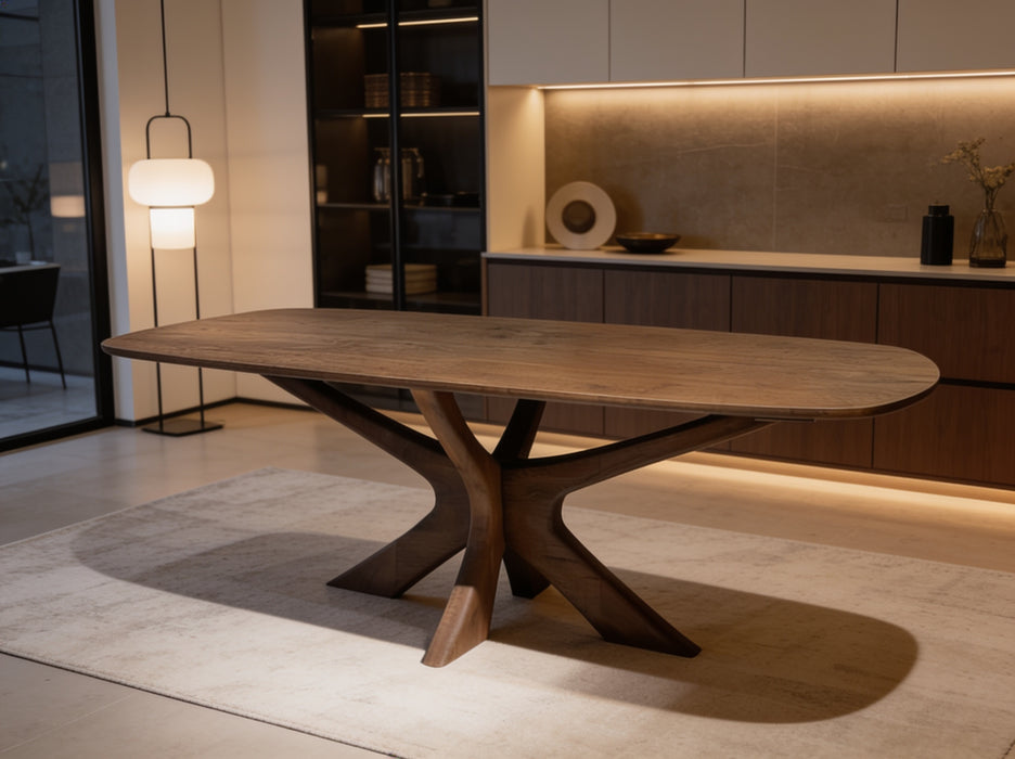 Eettafel Montreaux | Hardhout | Deens ovaal | Ypsilonpoot