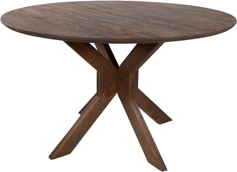 Eettafel Gemini | Eetkamertafel Ø130, Acacia Marron Brown