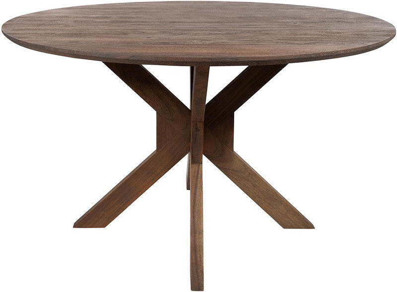 Eettafel Gemini | Eetkamertafel Ø130, Acacia Marron Brown