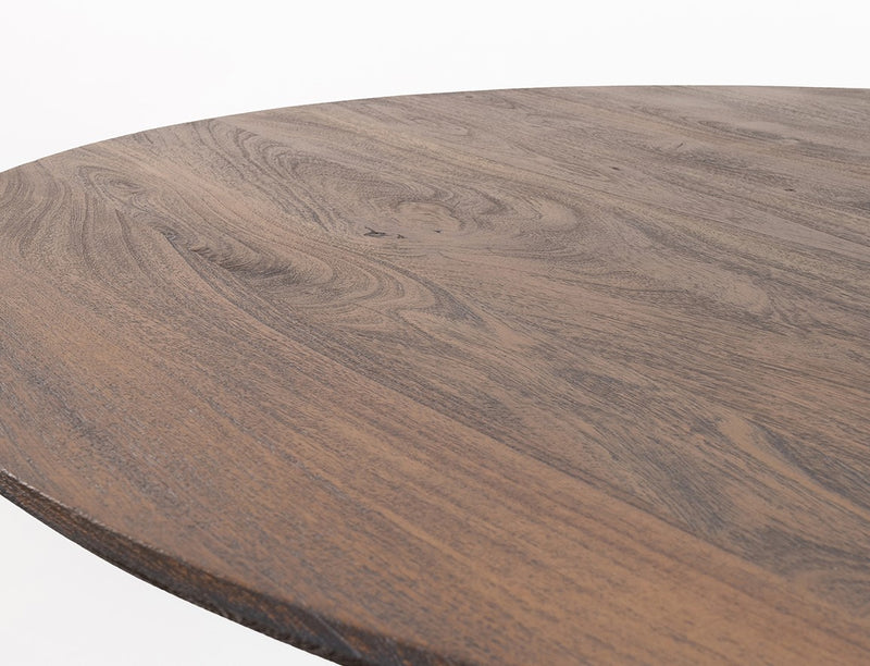 Eettafel Gemini | Eetkamertafel Ø130, Acacia Marron Brown