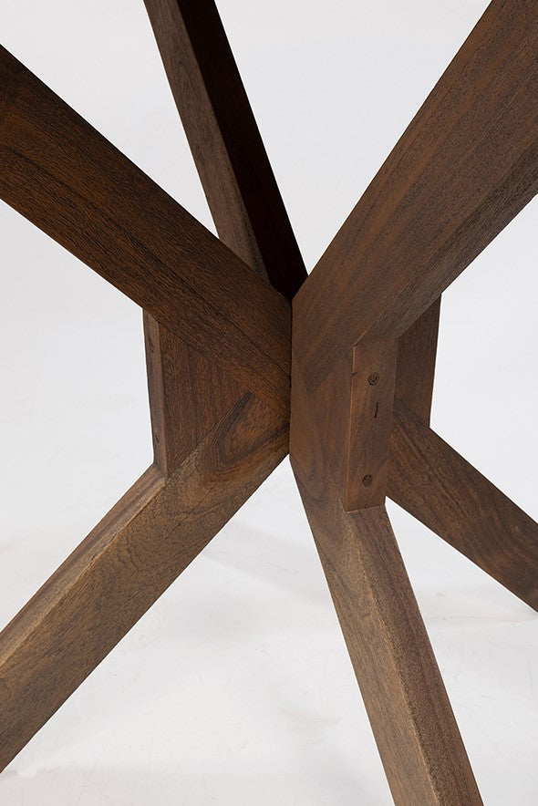 Eettafel Gemini | Eetkamertafel Ø130, Acacia Marron Brown