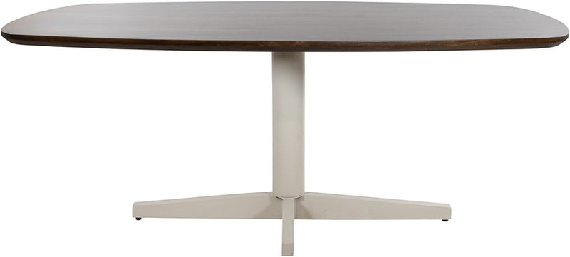 Eettafel Libra | Eetkamertafel 160, deens ovaal, poot Beige, Mango Brown Walnut