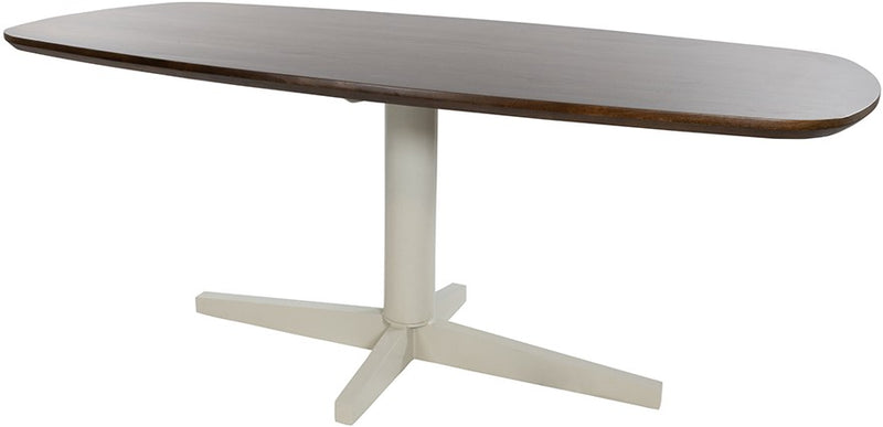 Eettafel Libra | Eetkamertafel 190, deens ovaal, poot Beige, Mango Brown Walnut