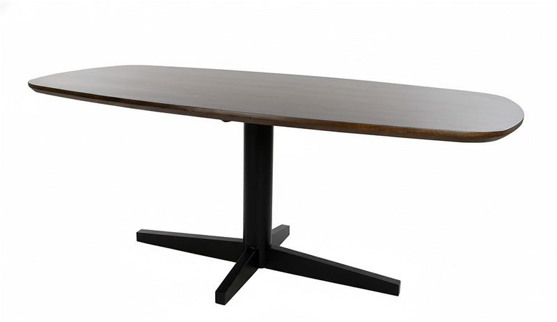 Eettafel Libra | Eetkamertafel 240, deens ovaal, poot Black, Mango Brown Walnut