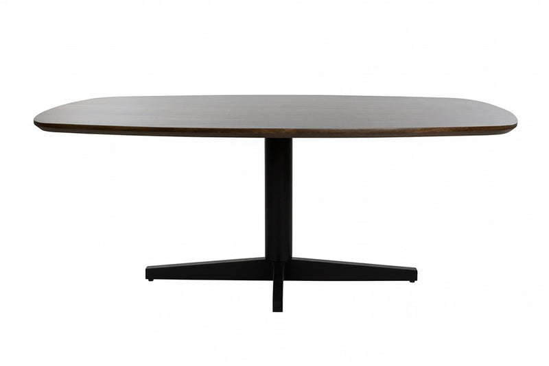 Eettafel Libra | Eetkamertafel 240, deens ovaal, poot Black, Mango Brown Walnut