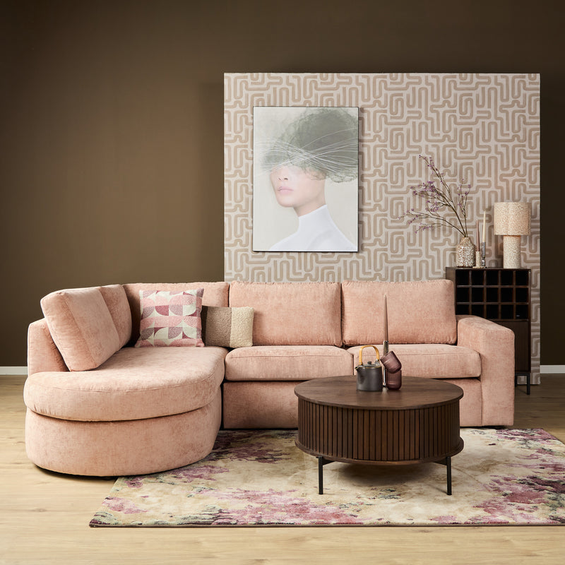 MySofa Alma | Hoekbank Roze Divan Links+2,5 zits