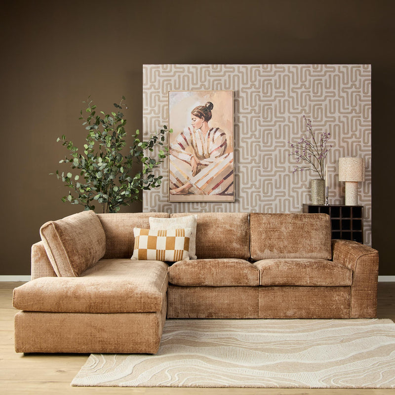 MySofa Teddy | Hoekbank Cinnamon Divan Links+2,5 zits