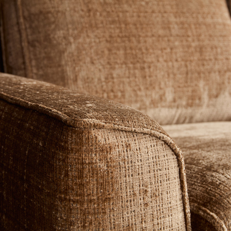 MySofa Teddy | 100%PES | Hoekbank Cinnamon 2,5 zits+Divan Rechts