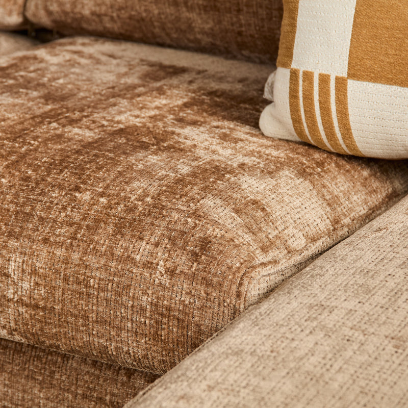 MySofa Teddy | 100%PES | Hoekbank Cinnamon 2,5 zits+Divan Rechts