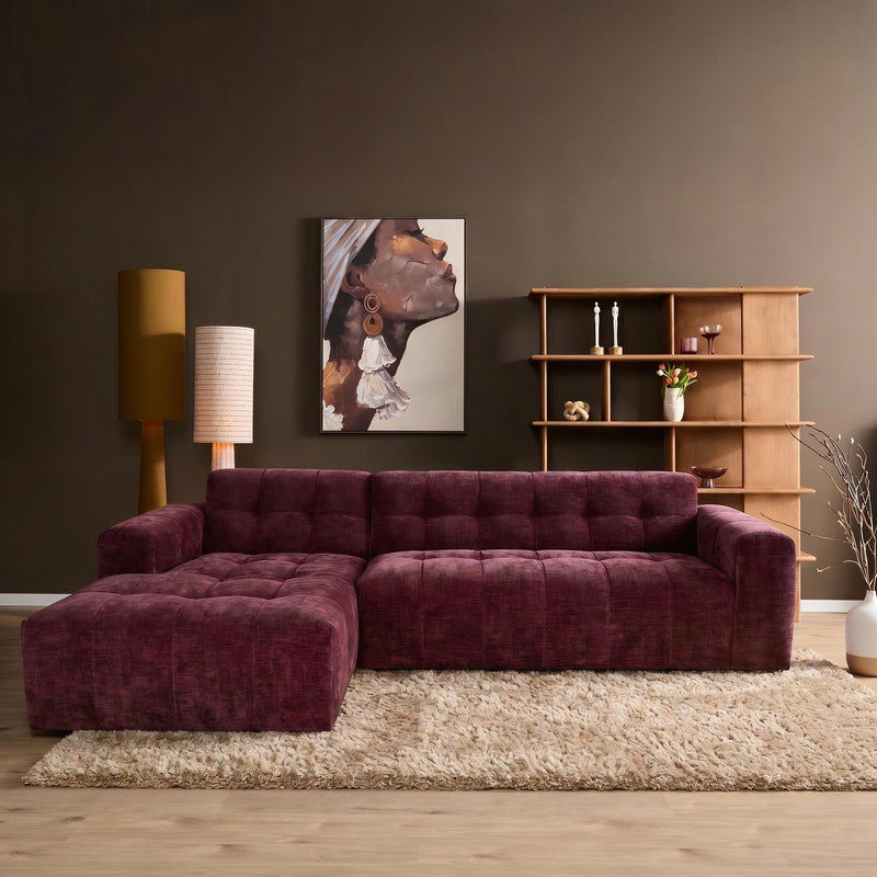 MySofa Ruby | 100%PES | Hoekbank Paars Lounge L + 2,5 zits AR