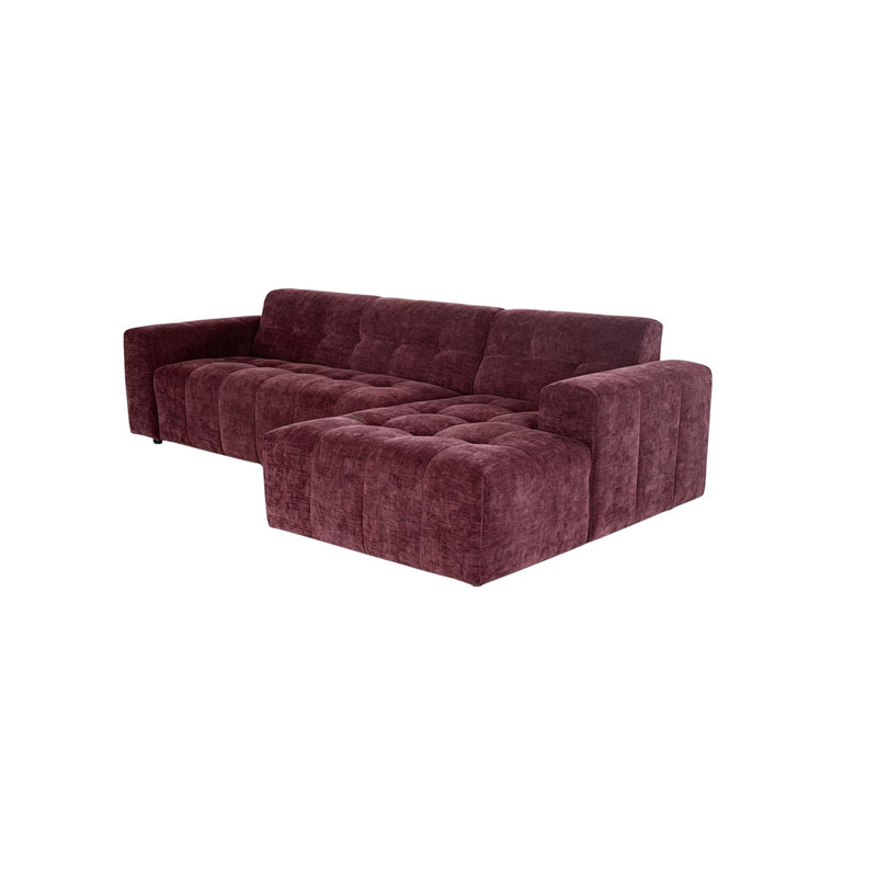MySofa Ruby | 100%PES | Hoekbank Paars 2,5 zits AL + Lounge R