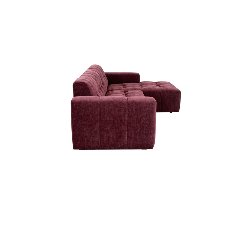 MySofa Ruby | 100%PES | Hoekbank Paars 2,5 zits AL + Lounge R