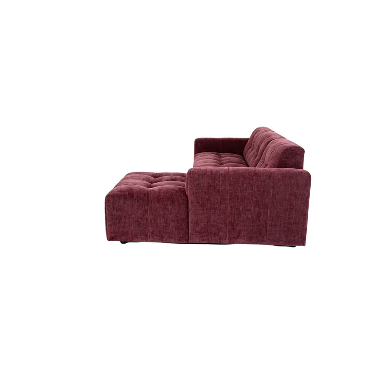 MySofa Ruby | 100%PES | Hoekbank Paars 2,5 zits AL + Lounge R