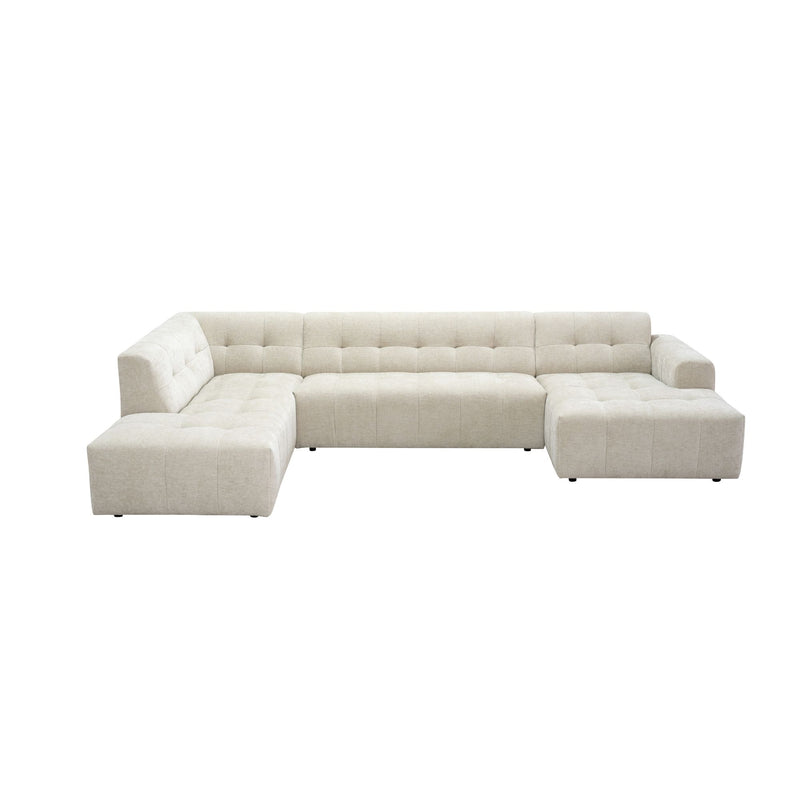 MySofa Ruby | 100%PES | U bank Beige Ottomane L + 2,5 + Lounge R