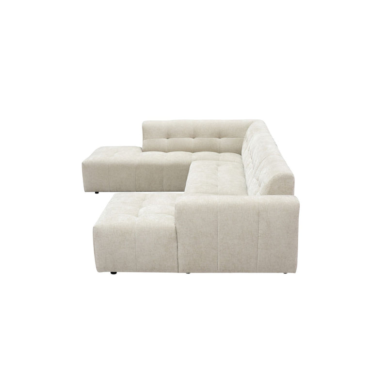 MySofa Ruby | 100%PES | U bank Beige Ottomane L + 2,5 + Lounge R