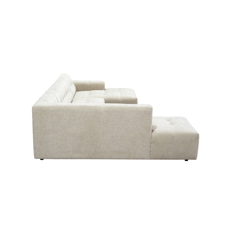 MySofa Ruby | 100%PES | U bank Beige Ottomane L + 2,5 + Lounge R