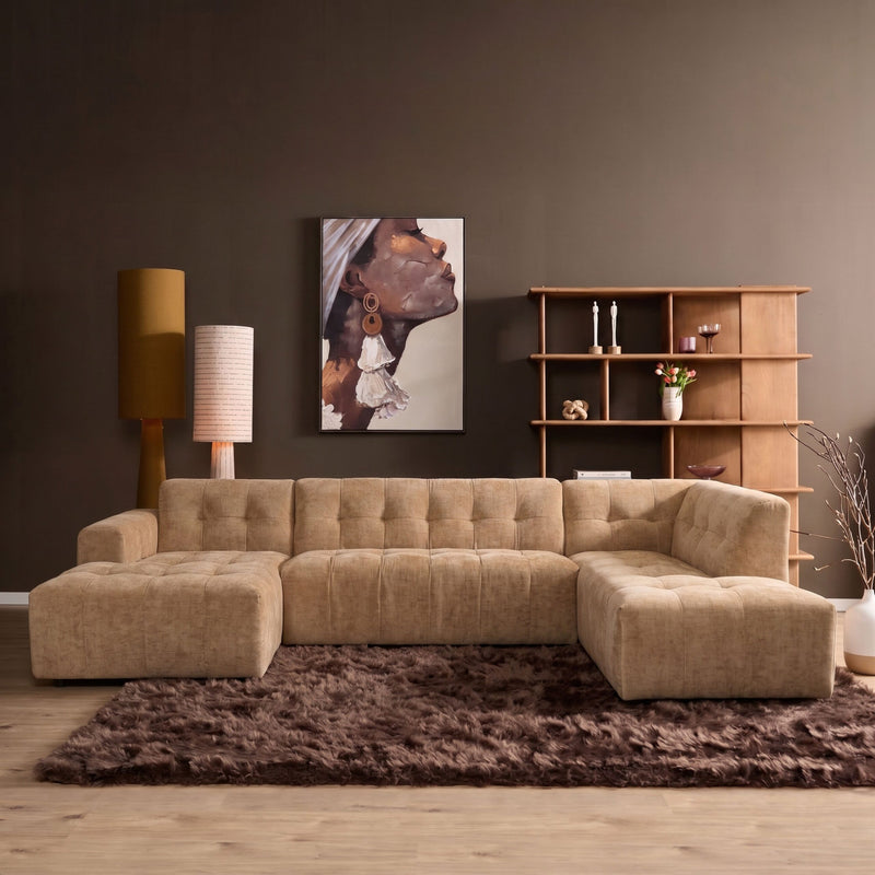 MySofa Ruby | 100%PES | U bank Camel Lounge L + 2,5 + Ottomane R