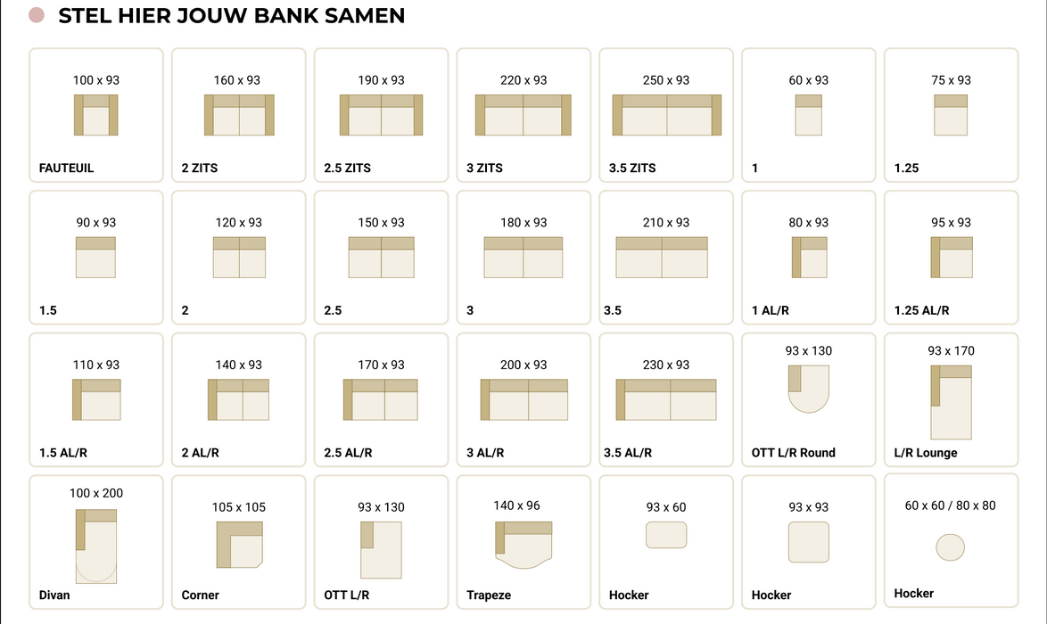 Hoekbank Alma | Rechts | Beige