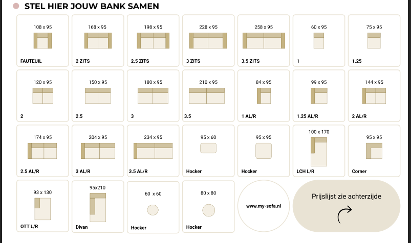 Hoekbank Floris | Links | Beige Velvet