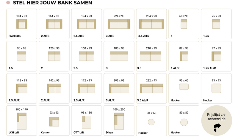 Hoekbank Teddy | Rechts | Beige